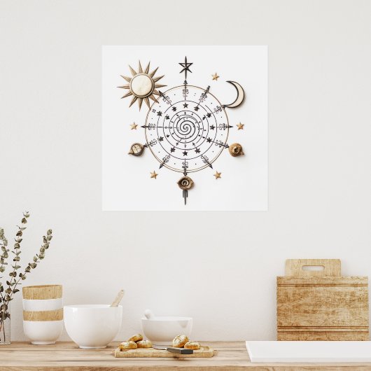 Celestial Balance Mandala Print Poster (Küche)