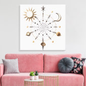 Celestial Balance Mandala Stretched Canvas Print Leinwanddruck (Insitu (Wohnzimmer))