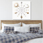 Celestial Balance Mandala Stretched Canvas Print Leinwanddruck (Insitu (Schlafzimmer))