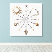 Celestial Balance Mandala Stretched Canvas Print Leinwanddruck (Insitu (Holzboden))