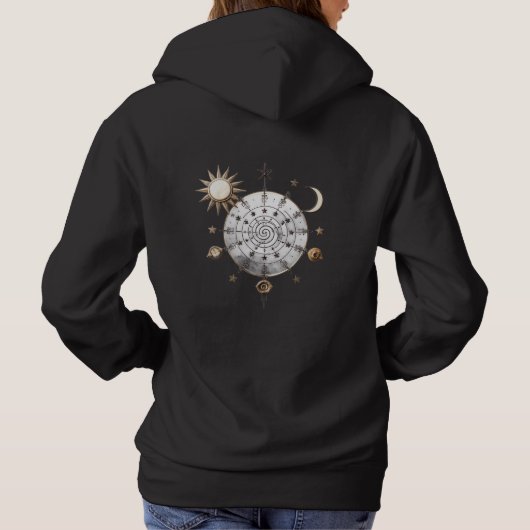 Celestial Balance Mandala T-Shirt Hoodie (Rückseite)