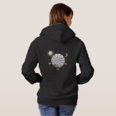 Celestial Balance Mandala T-Shirt Hoodie (Schwarz voll)