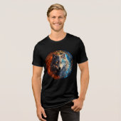 Celestial Balance Wolf – Fire and Ice Tri-Blend Shirt (Vorderseite voll)