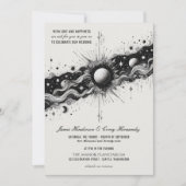 Celestial Band Hochzeit Einladung mit QR-Code (Vorderseite)