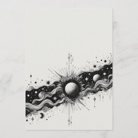 Celestial Band Wedding Menükarte (Rückseite)