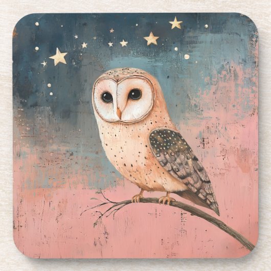 Celestial Barn Owl Getränkeuntersetzer (Vorderseite)