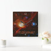 Celestial Bauble, Nebula N90 und Pulsar SXP1062 Quadratische Wanduhr (Zuhause)