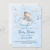 Celestial Bear auf Cloud Baby Shower Einladung (Vorderseite)