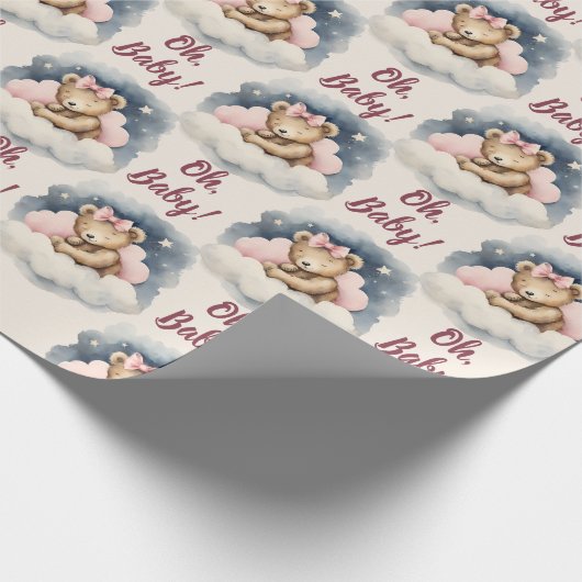 Celestial Bear Girl Oh Baby Shooter Geschenkpapier (Ecke)