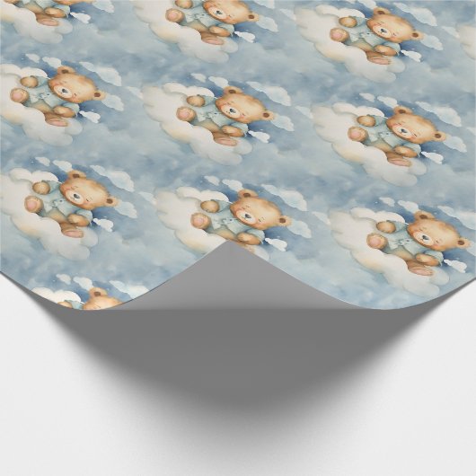 Celestial Bear Niedlich Boys Geburtstag Geschenkpapier (Ecke)