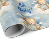 Celestial Bear Oh Baby Boy Baby Dusche Geschenkpapier (Rolleneckpunkt)
