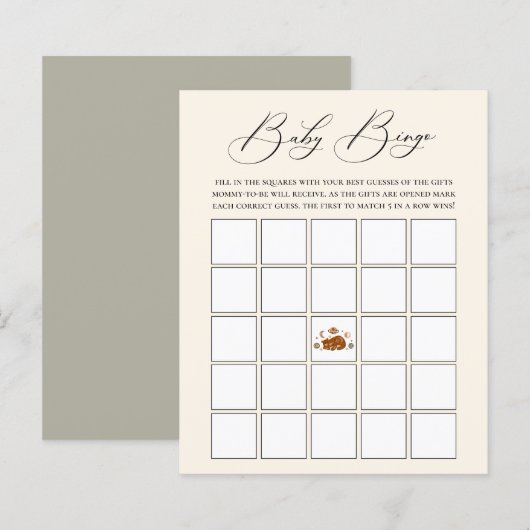 Celestial Bear Theme Baby Bingo Spiel (Vorne/Hinten)