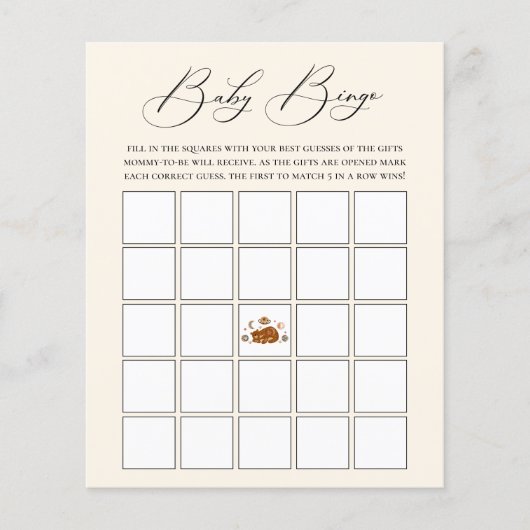 Celestial Bear Theme Baby Bingo Spiel (Vorderseite)