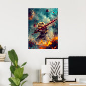 Celestial Bear Warrior - Kosmischer Samurai Guardi Poster (Heimbüro)