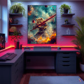 Celestial Bear Warrior - Kosmischer Samurai Guardi Poster