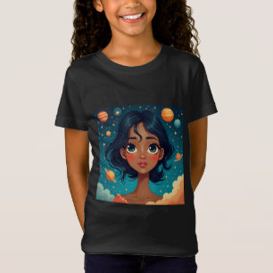 Celestial Beauty Art Print - Dreamy Space Girl Sur T-Shirt