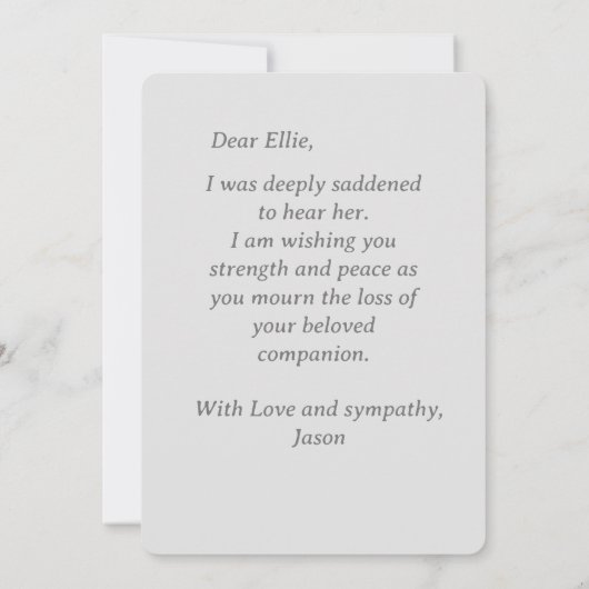 Celestial Beileid für den Verlust des Silberwurms Karte (Rückseite)