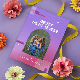 Celestial BEST MUM EVER Mother Day Foto Feiertagskarte