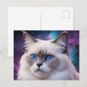 Celestial Birman Cat Portrait Postkarte (Vorne/Hinten)