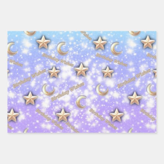 Celestial Birthday Geschenkwrap | Starry Night Pap Geschenkpapier Set (Vorderseite 3)