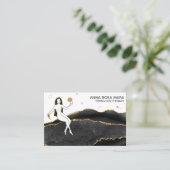 *~* Celestial Black Agate - Gold Glitzer Goddess Visitenkarte (Stehend Vorderseite)