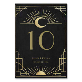Celestial black and gold art deco tischnummer
