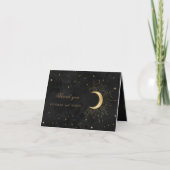 Celestial Black and Gold Stars Danke Karte (Vorderseite)