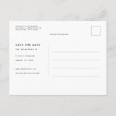 Celestial Black and Gold Stars Save the Date Ankündigungspostkarte (Rückseite)