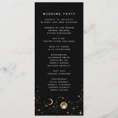 Celestial Black and Gold Wedding Programs Programm (Rückseite)