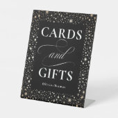 Celestial Black Card und Geschenke Hochzeit Sockelschild (Vorderseite)