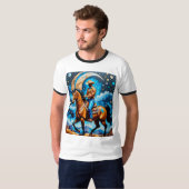 Celestial Black Cowboy Western Art Tshirt (Vorne ganz)