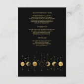 Celestial Black Gold Crescent Moon Phasen Hochzeit Begleitkarte (Vorderseite)