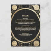 Celestial Black Gold Crescent Moon Wedding Begleitkarte (Vorderseite)