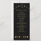 Celestial Black Gold Crescent Moon Wedding Program (Rückseite)