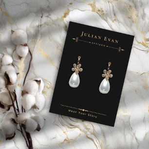 Celestial Black Gold Juwelen Earring Display Visitenkarte