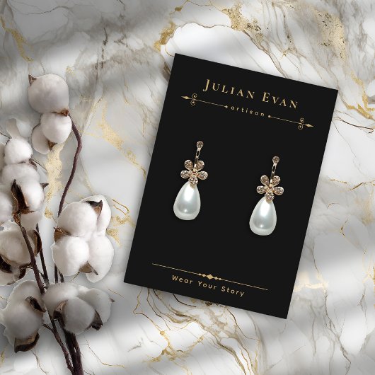 Celestial Black Gold Juwelen Earring Display Visitenkarte
