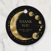 Celestial Black Gold Moon Phasen Hochzeit Vielen D Geschenkanhänger (Vorderseite)