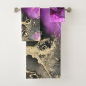Celestial Black Gold Pink Badetuch Set (Insitu)