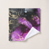Celestial Black Gold Pink Badetuch Set (Waschlappen)