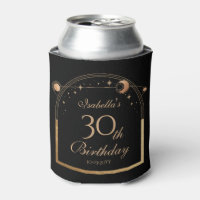 Celestial Black Gold Sun Moon Stars 30. Geburtstag