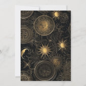 Celestial Black Gold Wedding Einladung (Rückseite)
