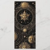 Celestial Black Gold Wedding Menükarte (Rückseite)