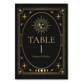 Celestial Black Gothic Tarot Wedding Tischnummer