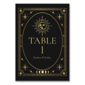 Celestial Black Gothic Tarot Wedding Tischnummer (Rückseite)