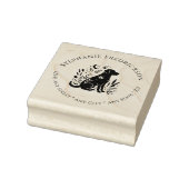 Celestial Black Lab Floral Return Address Stamp Gummistempel (Stempel)