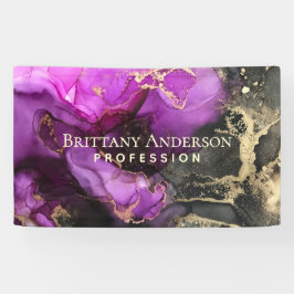 Celestial Black Lila Gold Abstrakt Business Banner