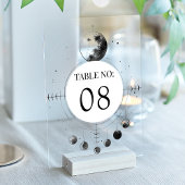Celestial Black Moon Wedding Acrylic Table Number Acryleinladungen
