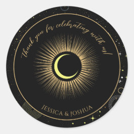 Celestial Black Mystical Star Dust Runder Aufkleber