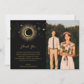 Celestial Black Mystical Sun Moon Foto Dankeskarte (Vorderseite)