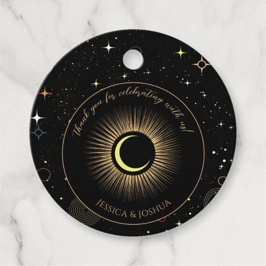 Celestial Black Mystical Sun Moon Geschenkanhänger (Vorderseite)